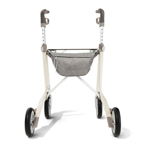 Rollator Carbo Ultralight beige arriere avec sac