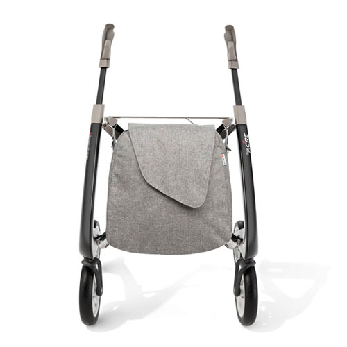 Rollator Carbo Ultralight noir face avec sac