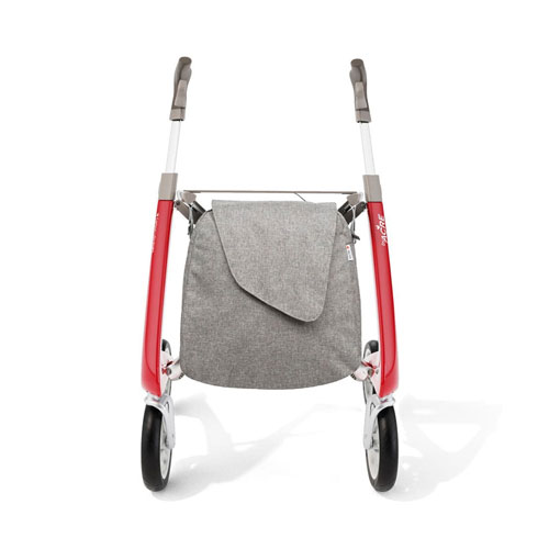 Rollator Carbo Ultralight Rouge face avec sac